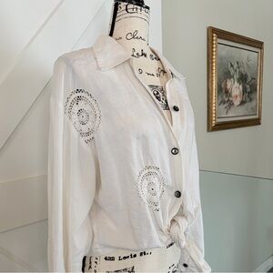 Vintage Linen Tie Shirt